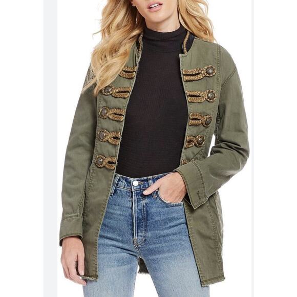 Free People Military-style Passenger Jacket Small Moss Green Fashion Long Coat - Picture 1 of 16